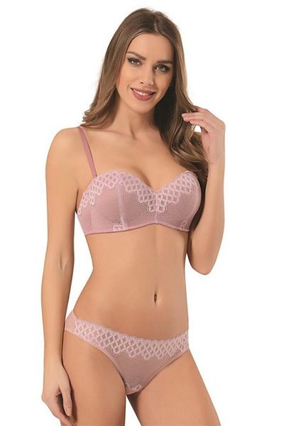 NBB 4645 Set de chiloți sutien fără bretele, cu model, fără bretele