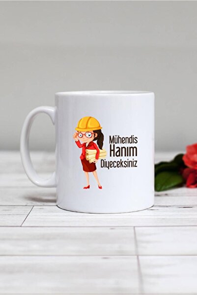 Hedizu هدية مهندس أبيض - كوب مهندس سيدة
