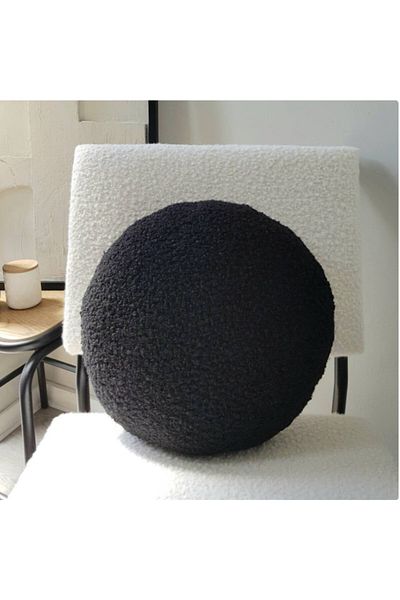 sevaradekor Husa de perna rotunda Teddy Buklet Neagra
