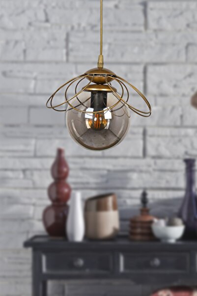 Begüsa Alaca Tekli Avize Eskitme Füme Cam