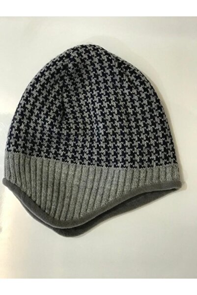 eleven market Beretă gri bleumarin cu lână în interior și urechi