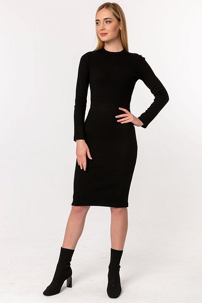 Laranor Black Crew Neck Camisole Pencil Dress