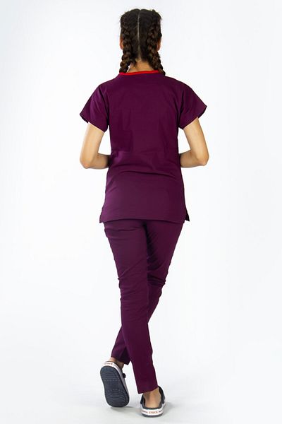 Uçak Medikal Costum chirurgical Plum U-flex Lycra Nurse Doctor Jersey