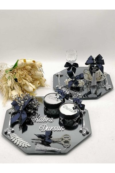 ZEKAAVM 2-Piece Promise Tray Groom's Coffee Engagement Tray