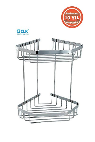 ÇELİK BANYO Paslanmaz Çelik Selen 19*19 Şampuanlık Köşelik Süngerlik