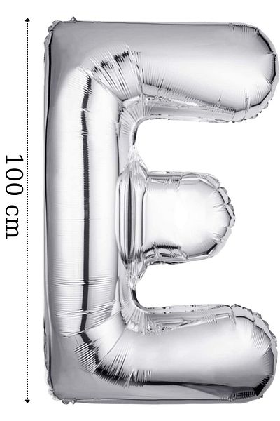 ELGALA Foil Balloon Letter E Helium Balloon 100 Cm Silver Color