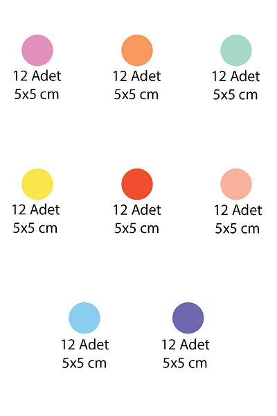 Tilki Dünyası Colorful Polka Dots Kids Room Wall Sticker