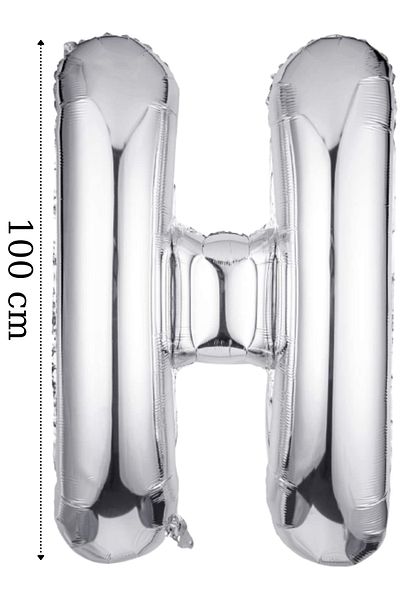 ELGALA Foil Balloon Letter H Helium Balloon 100 Cm Silver Color