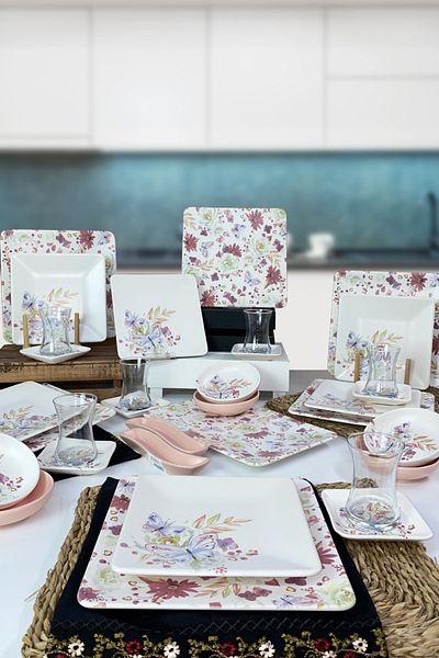 Keramika Spring Series 33 Piece Breakfast Set for 6 People