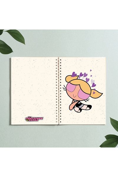 Paytak Moda Powerpuff Girls Bubbles Notebook تصميم حلزوني A5 96 ورقة غير مبطنة Pytkdt293