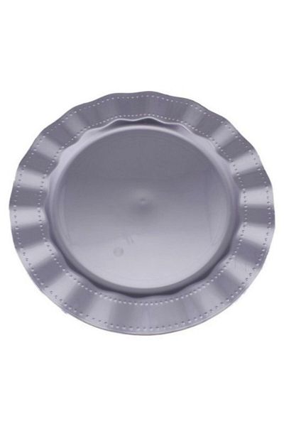 WeekOn Gray Plastic Mica Round Plate 26 cm 6 Pieces