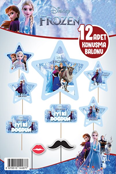 Genel Markalar Frozen Elsa Temalı Konuşma Balonu, 12 Adet, Partioyunevi