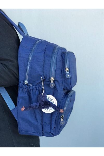 Serenity Navy Blue Water Resistant Clinker Fabric Daily & School Use Backpack