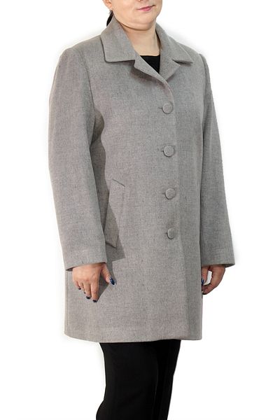 Fagi Women's Gray Large Size Classic Collar Coat