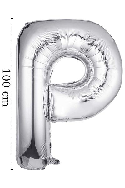 ELGALA Foil Balloon Letter P Helium Balloon 100 Cm Silver Color