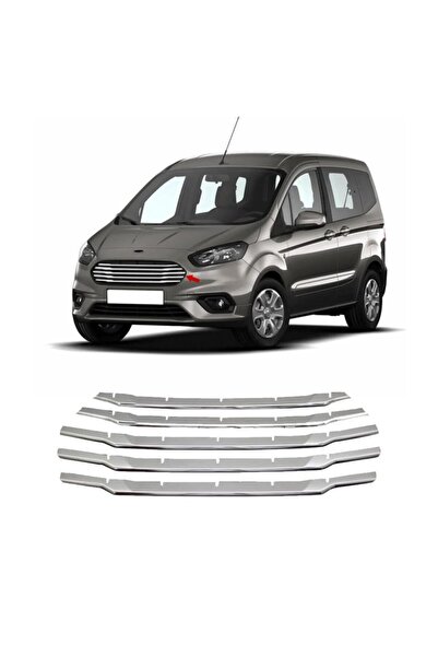 Araba Alışveriş Tourneo Courier 2018 5 Parça Ön Panjur Paslanmaz Krom Çıta Seti