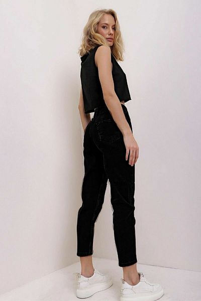 Trn JNS Μαύρο παντελόνι Lycra Mom Jean (χωρίς χρώμα)