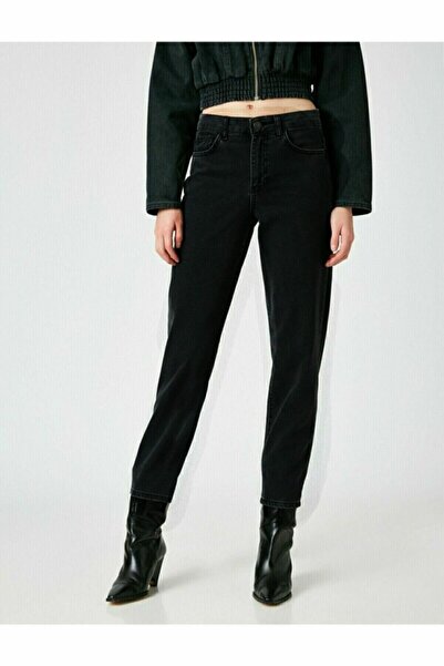 Trn JNS Μαύρο παντελόνι Lycra Mom Jean (χωρίς χρώμα)