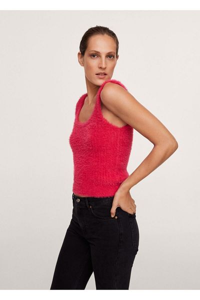 MANGO Woman Damenbluse in Erdbeerrot