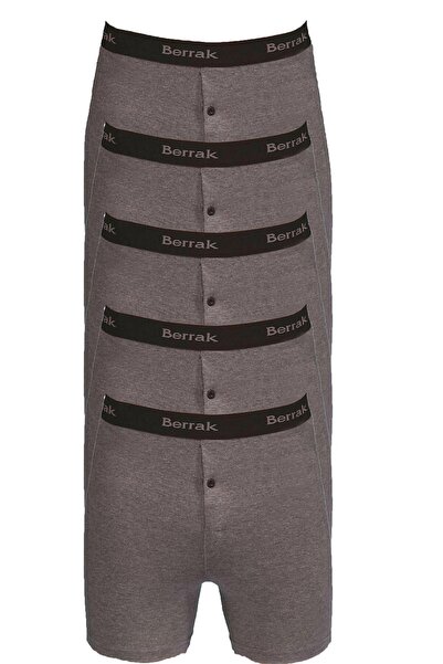 Berrak Нижня білизна Чоловічі боксери з ґудзиками та еластичною талією, довгі штани, упаковка з 5 штук