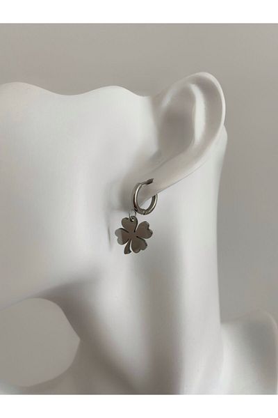 Âlâ Atelier No Tarnish, No Fade, Clover Steel Earring Silver