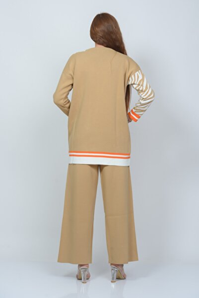 TUSSE Πλεκτό κλασικό πλεκτό ρούχο με σχέδιο ζέβρας, πλεκτό τούνικ μεγάλου μεγέθους