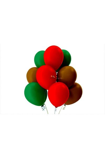 BEST PARTİ DOĞUM GÜNÜ PARTİ SÜSLERİ Light Green Brown Red Pastel Soft Balloon 10 Pieces
