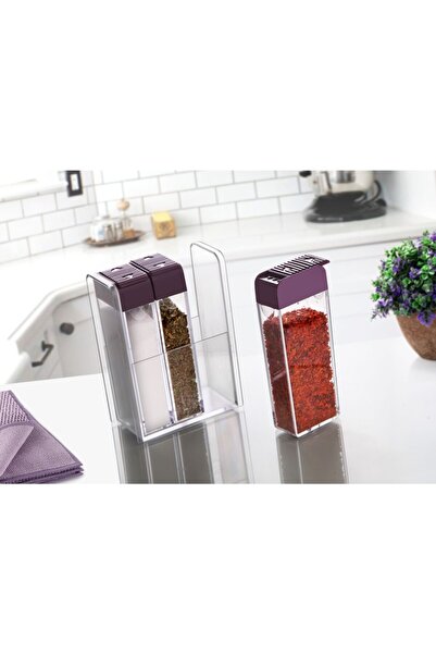 Eynel Plastic 3-Piece Modern Small Spice Set with Triple Stand Model Kitchen ...
