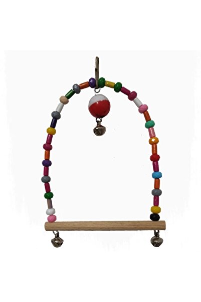 Pet Materyal Zilli Toplu Muhabbet Kuşu Salıncağı