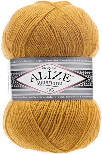 Alize Πλεξούδα χειρός με βελονάκι Superlana - 02 (σαφράν)