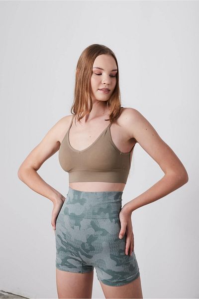 fitmart طماق رياضية عالية الخصر التمويه سلس