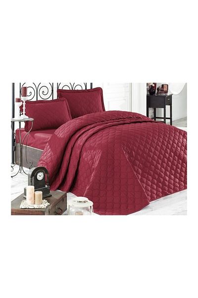 Clasy Cotton Single Ranforce Bedspread Set Rabel/ V2 Claret Red 180x240 Cm
