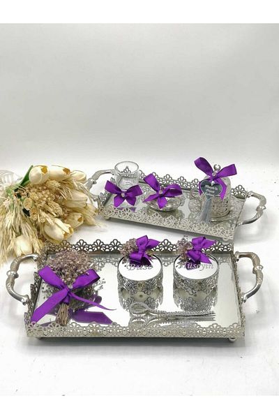 ZEKAAVM 2-Piece Promise Tray Groom's Coffee Engagement Tray