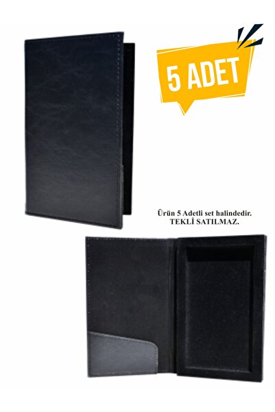 Suni Deri Sandıklı Hesap Sümeni 12x20 Siyah Rustik (5 ADET SET)