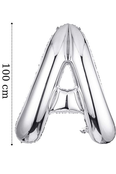 ELGALA Foil Balloon Letter A Helium Balloon 100 Cm Silver Color