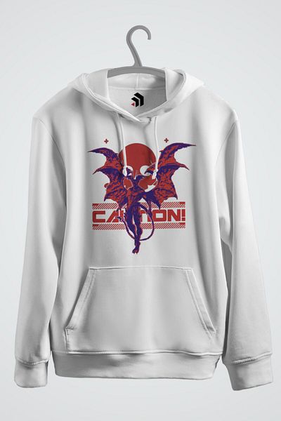 karikatürstore Devilman Printed Hooded Sweatshirt