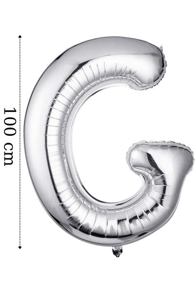ELGALA بالون فويل حرف G بالون هيليوم 100 سم لون فضي