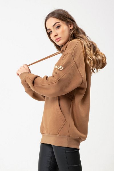 Eazy Co Eazy Available For Weekends Hanorac oversize unisex maro cu gât crew