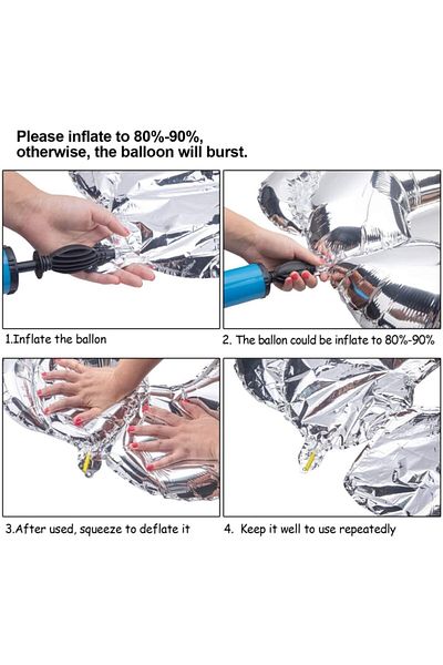 ELGALA Foil Balloon Letter K Helium Balloon 100 Cm Silver Color