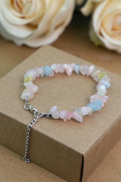 ByKolyeucum سوار من الأحجار الطبيعية المكسورة من حجر مورغانيت - Klcbl0116