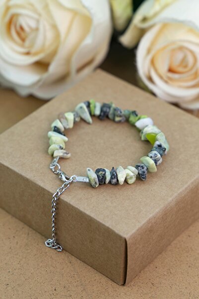 ByKolyeucum سوار من الحجر الطبيعي المكسور من حجر السربنتين (حجر الثعبان) - Kl...