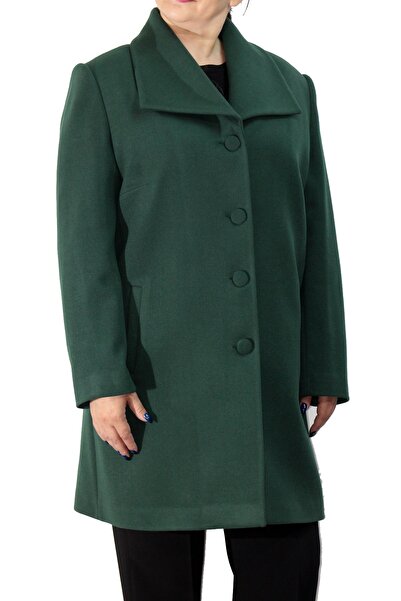 Fagi Women's Green Large Size Handkerchief Collar Coat