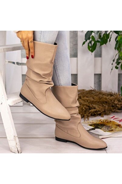 Modamela K137 Vizon Cilt Kadın Çizme