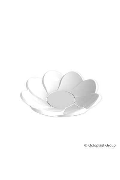 GOLDPLAST Italya'dan Ithal Plastik Beyaz Polipropilen Daisy Mini Tabak 40cc 2...