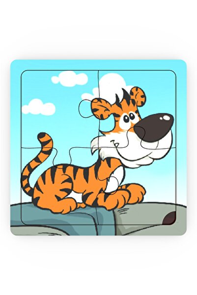 minİQ toys Minıq Toys Ahşap Uykucu Kaplan Mini Puzzle (4 Parca)