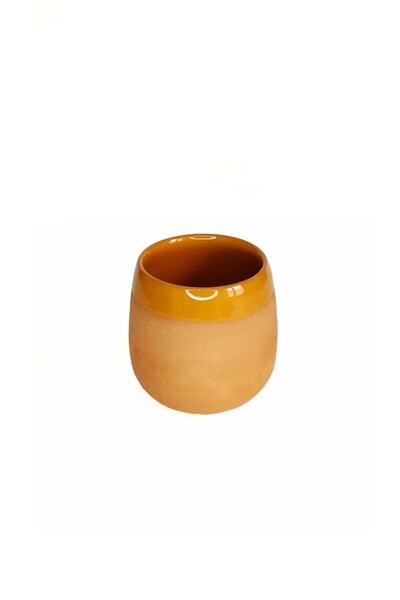 HerşeyTopraktan Toprak Kahve Yanı Su Bardağı 2'li (el Yapımı)