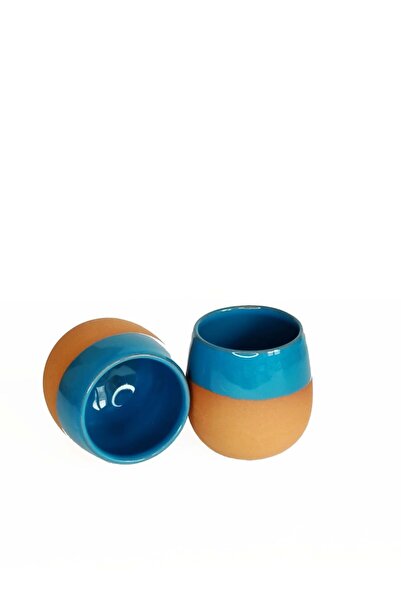 HerşeyTopraktan Toprak Kahve Yanı Su Bardağı 2'li (el Yapımı)