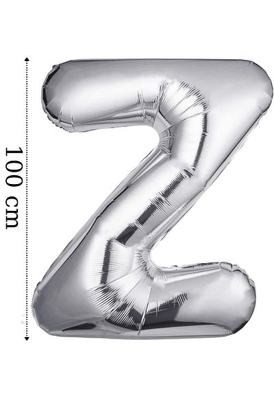 ELGALA Foil Balloon Letter Z Helium Balloon 100 Cm Silver Color