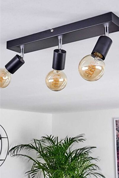 BSA LIGHTING Delta 3'lü Sıralı Siyah Krom Avize