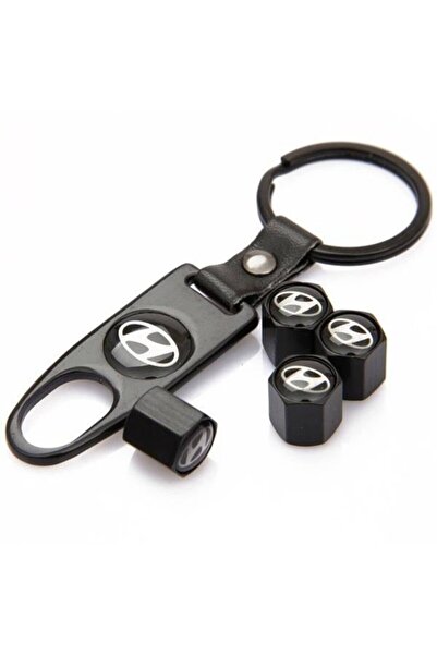 GARDENAUTO Hyundai Accent Era Metal Anahtarlık Ve 4 Adet Metal Sibop Kapağı Seti